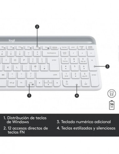 Logitech Slim Wireless Combo MK470 -...