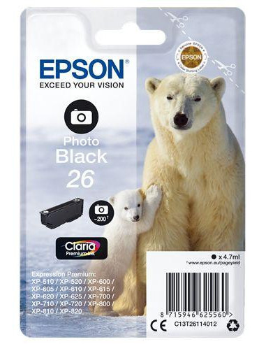 Tinteiro EPSON 26 Preto Foto -... Tinteiro EPSON 26 Preto Foto -...