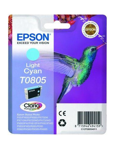 Tinteiro EPSON T0805 Ciano Claro -... Tinteiro EPSON T0805 Ciano Claro -...