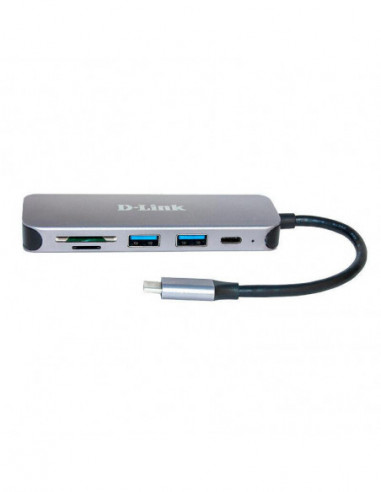 Hub USB-C D-Link DUB-2325, 5 Portas,...