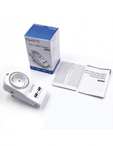 Carregador de Parede Ewent 4 em 1 USB... Carregador de Parede Ewent 4 em 1 USB...