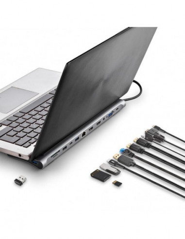 Hub NGS WonderDock12 USB-C: 12 em 1,... Hub NGS WonderDock12 USB-C: 12 em 1,...