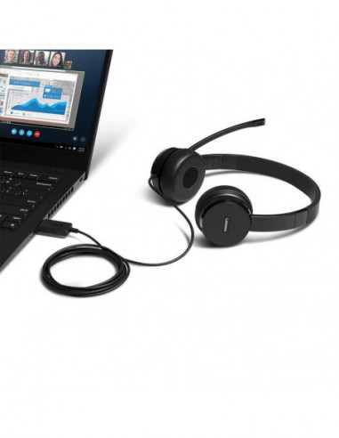 Auriculares Lenovo 100 - USB Estéreo,...
