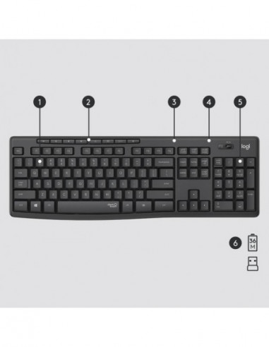 Teclado Ingles + Ratón Logitech Mk295...