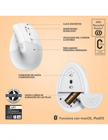 Logitech Lift For Mac Ratón Rf...