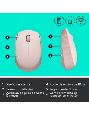 Rato Sem Fio Logitech M171 - Rosa,... Rato Sem Fio Logitech M171 - Rosa,...