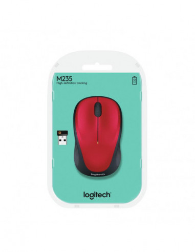 Logitech Raton M235 Inalambrico Rojo...