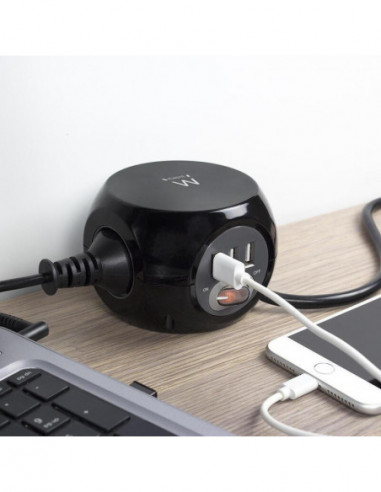 Regleta Ewent EW3938 com 3 Tomadas e... Regleta Ewent EW3938 com 3 Tomadas e...