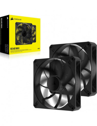 Ventilador Corsair RS140 MAX, Preto,... Ventilador Corsair RS140 MAX, Preto,...