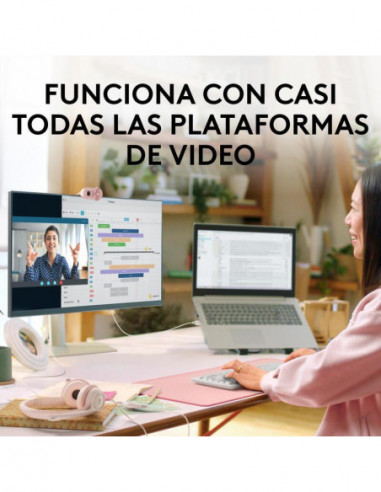 Câmara Web Logitech Brio 100, Rosa -... Câmara Web Logitech Brio 100, Rosa -...