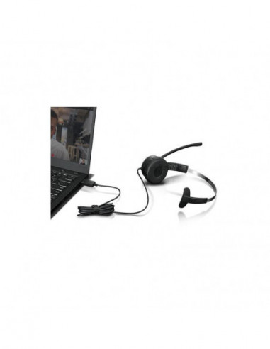 Auscultadores Lenovo 100 Mono USB,... Auscultadores Lenovo 100 Mono USB,...