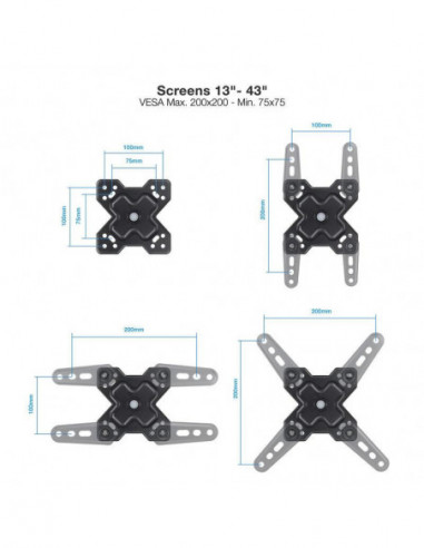 Suporte de Parede Tooq LP1345TN-B,... Suporte de Parede Tooq LP1345TN-B,...