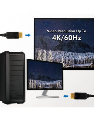 Cabo DisplayPort LogiLink, 5m, Preto,...