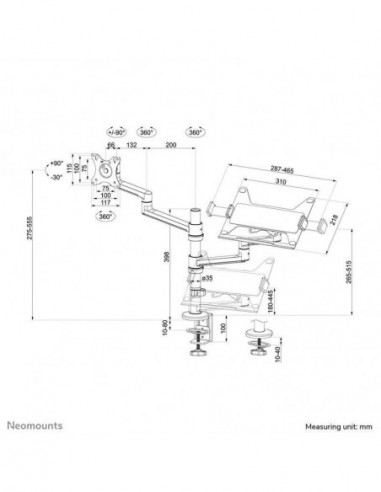 Suporte Neomounts DS20-425BL2 para... Suporte Neomounts DS20-425BL2 para...