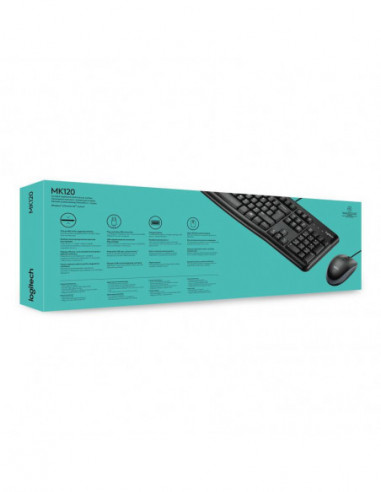 Teclado Inglés + Raton Logitech Mk120...