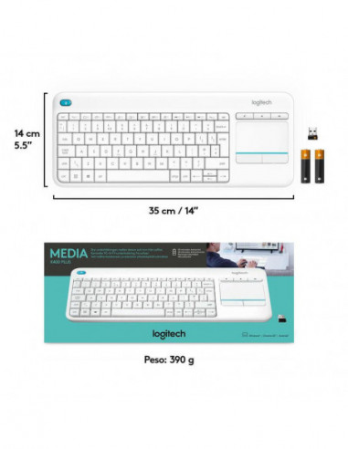 Teclado Logitech K400 Plus... Teclado Logitech K400 Plus...
