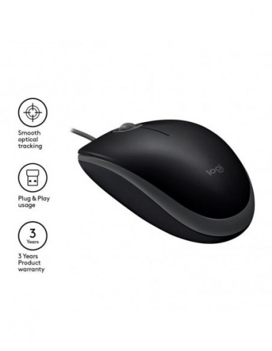 Rato Logitech B110 Silent, Óptico...