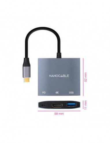 Adaptador Nanocable USB-C para HDMI,... Adaptador Nanocable USB-C para HDMI,...