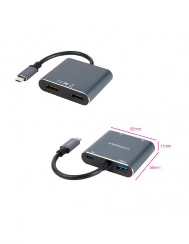 Adaptador Nanocable USB-C para 2x... Adaptador Nanocable USB-C para 2x...
