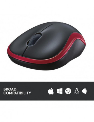 Rato Logitech M185, Vermelho, Sem...