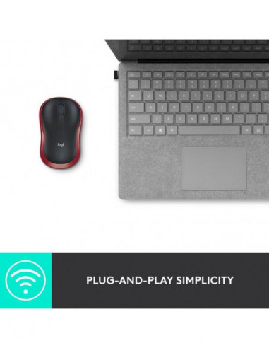 Rato Logitech M185, Vermelho, Sem...