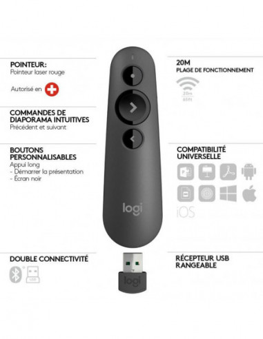 Apresentador Logitech R500s, sem... Apresentador Logitech R500s, sem...