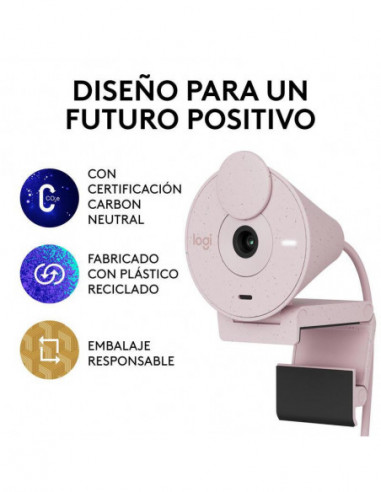Câmara Web Logitech Brio 300, Rosa,... Câmara Web Logitech Brio 300, Rosa,...