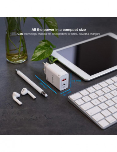 Carregador de Parede Tooq GAN... Carregador de Parede Tooq GAN...