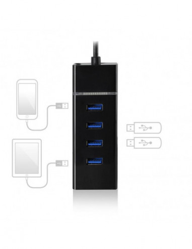 Hub USB Ewent EW1137, 4 Portas USB... Hub USB Ewent EW1137, 4 Portas USB...