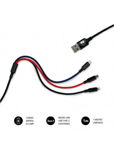 Cabo USB 2.0 Subblim 3 em 1 (Micro...
