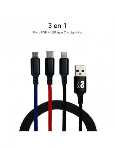 Cabo USB 2.0 Subblim 3 em 1 (Micro...
