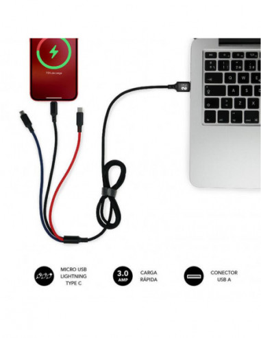 Cabo USB 2.0 Subblim 3 em 1 (Micro...