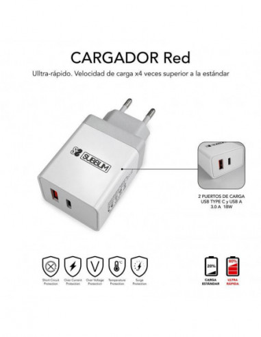 Carregador Subblim de Parede com 2... Carregador Subblim de Parede com 2...