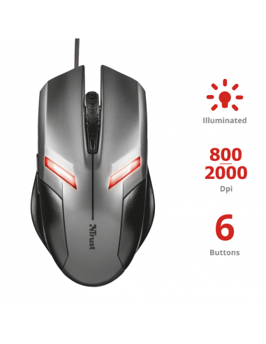 Rato Trust Ziva Gaming USB 2000 DPI,...