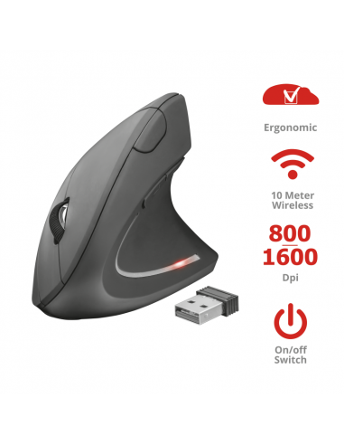 Rato Trust Verto Ergonomic Sem Fios -...