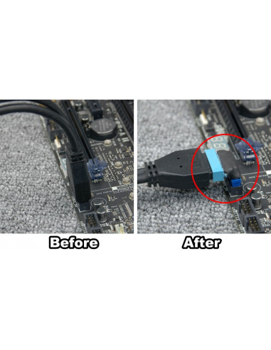 Adaptador USB 3.0 90º IDC 19 pinos...