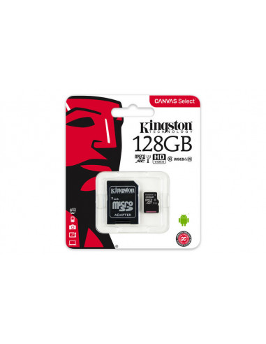 Cartão Mem MicroSD 128GB C10 Kingston...