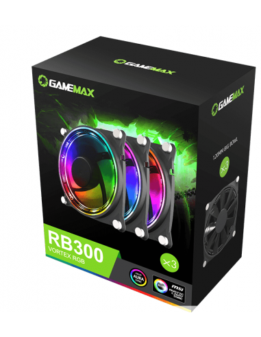 Kit 3 ventoinhas 120mm Gamemax RB300... Kit 3 ventoinhas 120mm Gamemax RB300...