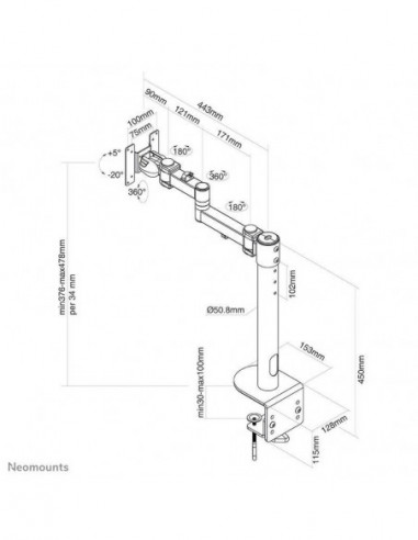 Suporte de Monitor NewStar para Ecrãs...