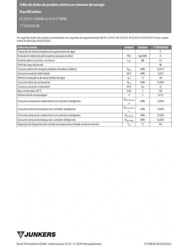 Termoacumulador Junkers - ES 050 5 JU...