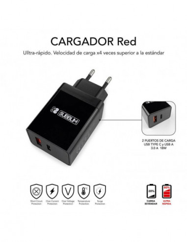 Carregador Subblim PD25W + QC3.0 com... Carregador Subblim PD25W + QC3.0 com...