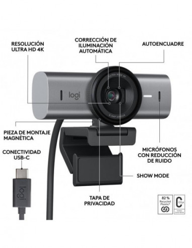 Câmara Web Logitech MX Brio 4K UHD...