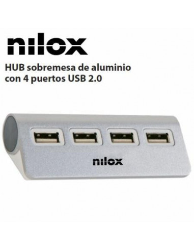 Hub USB Nilox NXHUB04ALU2: 4 Portas...