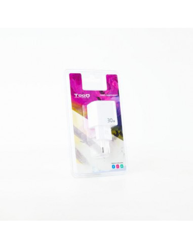 Carregador Tooq GAN USB-C/PD 30W, Branco Carregador Tooq GAN USB-C/PD 30W, Branco