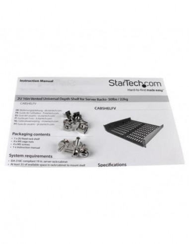 Univ Fixed Server Rack Shelf 2uaccs Km0