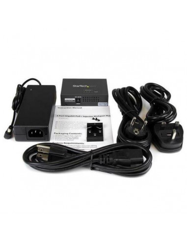 StarTech.com 4 Port Gigabit Midspan -...