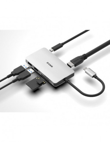 Hub USB-C D-Link DUB-M610: 6-em-1,... Hub USB-C D-Link DUB-M610: 6-em-1,...