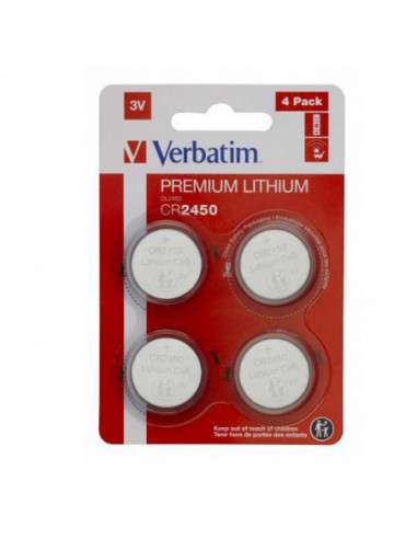 Verbatim Pilhas Cr2450 3v Lithium Pack 4 Verbatim Pilhas Cr2450 3v Lithium Pack 4