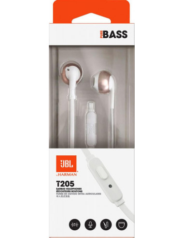 Auscultadores JBL T 205 Rosa