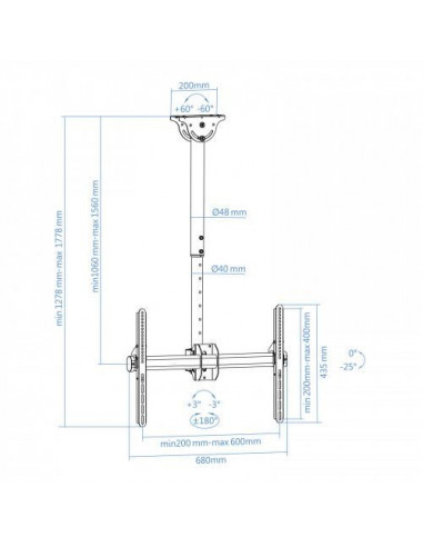 Suporte Tooq LPCE1170TSLI-B para...
